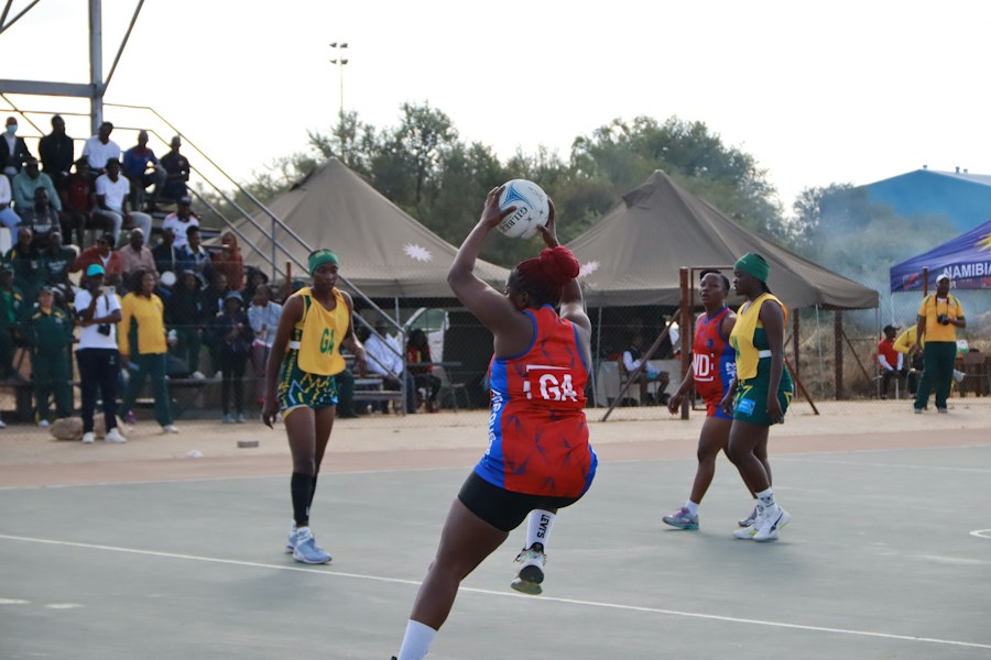 Netball players on court