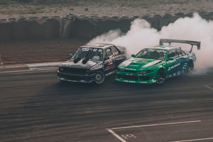 Cars on a racing circuit