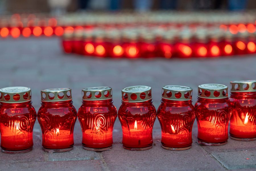 Memorial candles — illustrative stock photograph