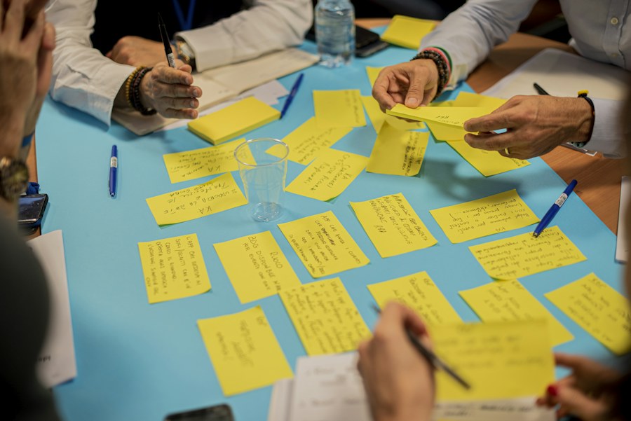 Collaborative workshop with notes